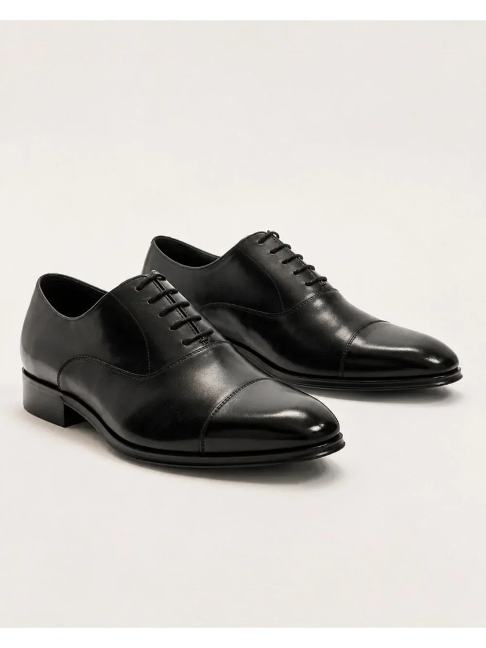 SD9 - Dune London Solver Men’s Black Leather Cap-Toe Oxford Shoes EU 42 US 9 NIB